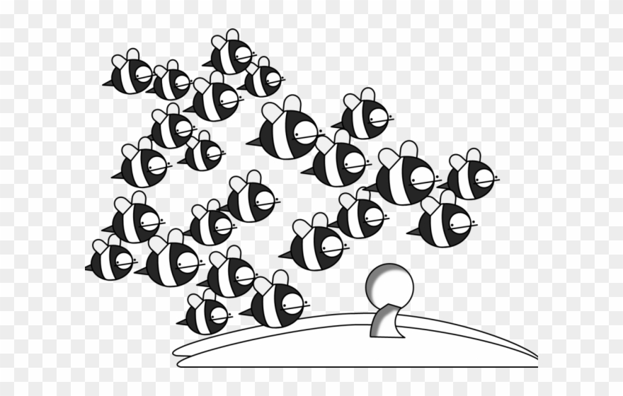 Bee Hive Clipart Drawn Bee - Clip Art - Png Download