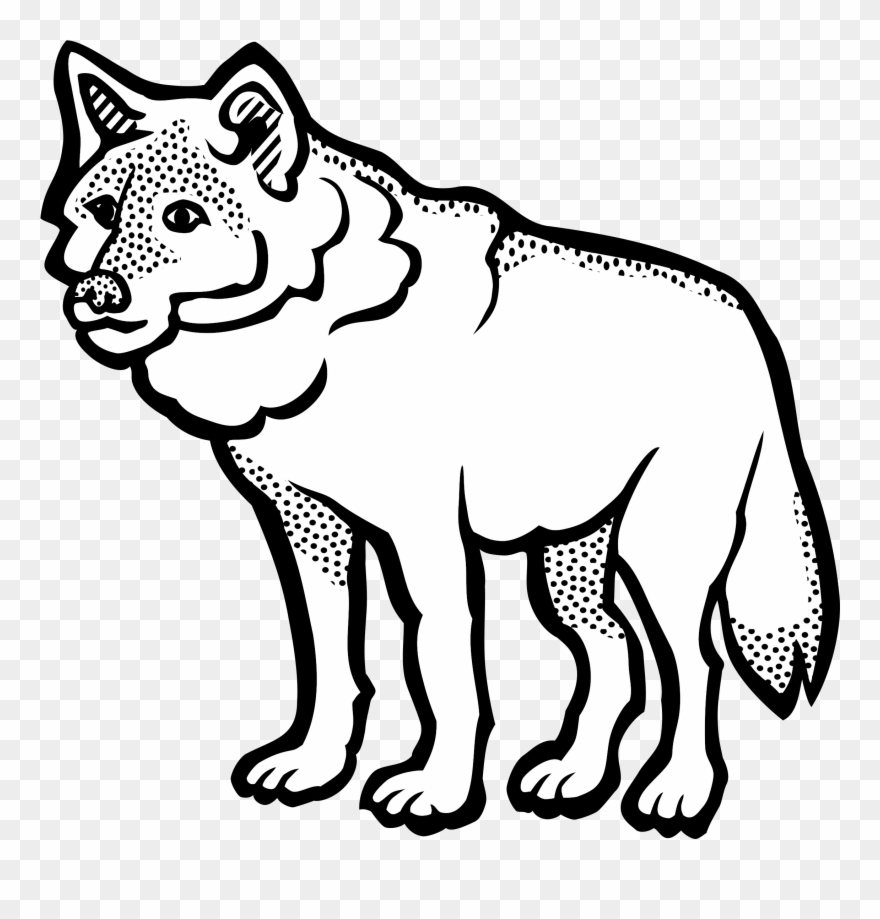 Big Image - Wolf Clipart Black And White - Png Download