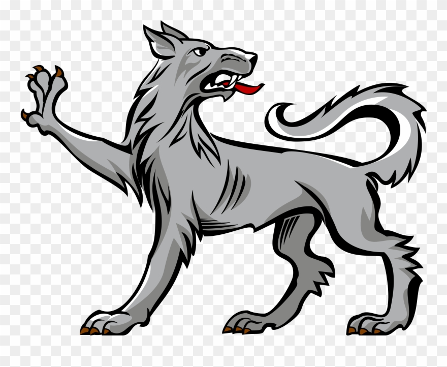 Wolf Clipart Heraldic - Coat Of Arms Supporters Wolf - Png Download