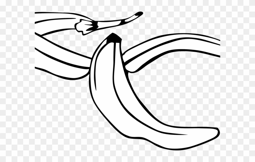 Banana Clipart Coloring Book - Cascara De Platano Dibujo - Png Download