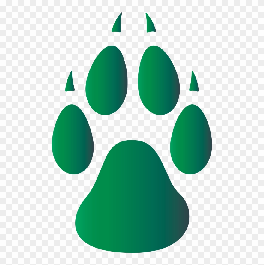 Paw Clipart Wolf - Unm Lobo Paw Print - Png Download