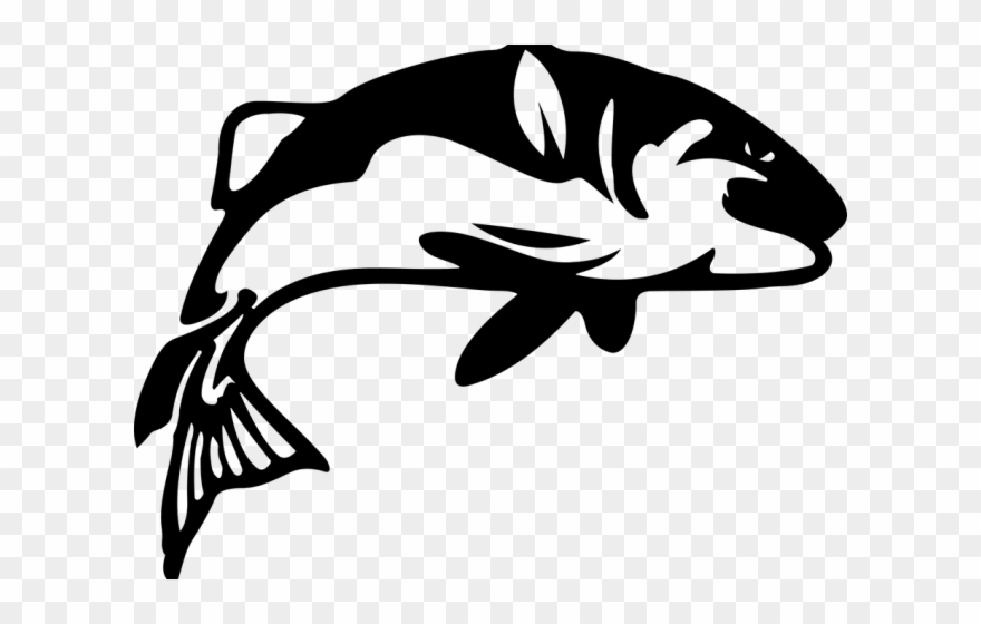Marine Fish Clipart Fishing - Silhouette Fishing Clipart - Png Download