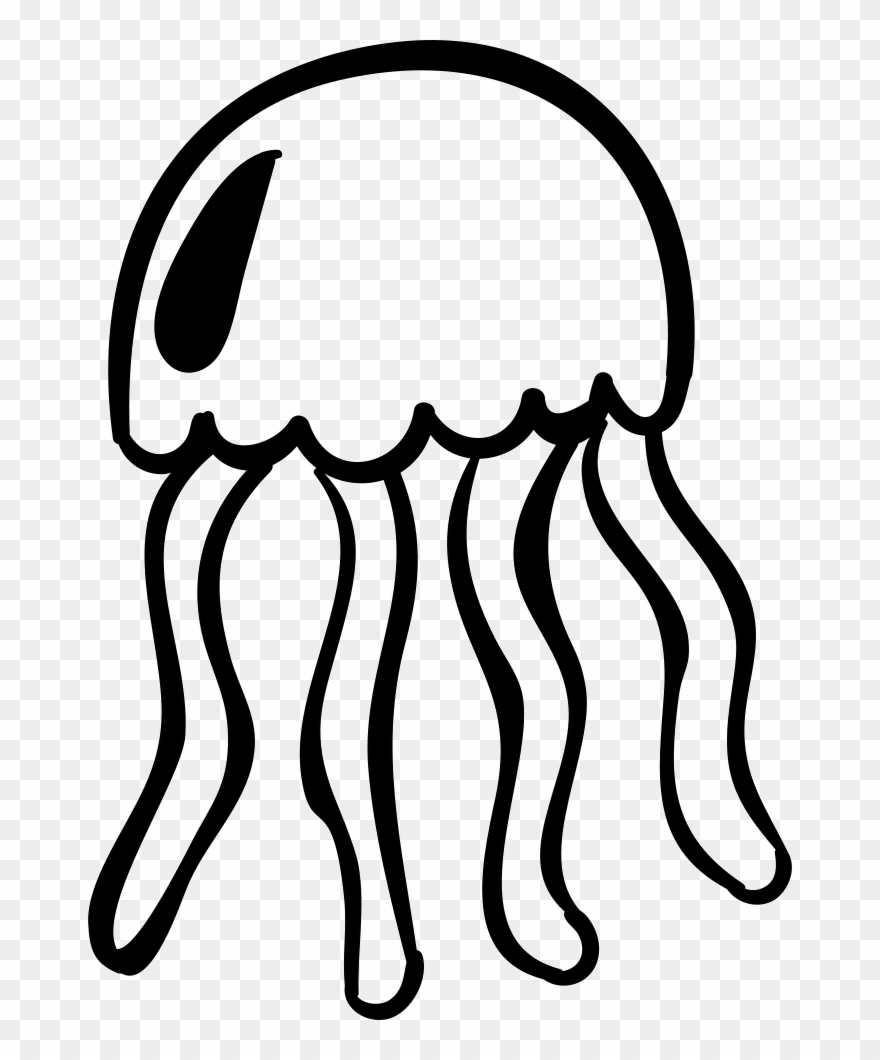 Jellyfish Svg Clipart Black - Jellyace Black And White Clipart - Png Download