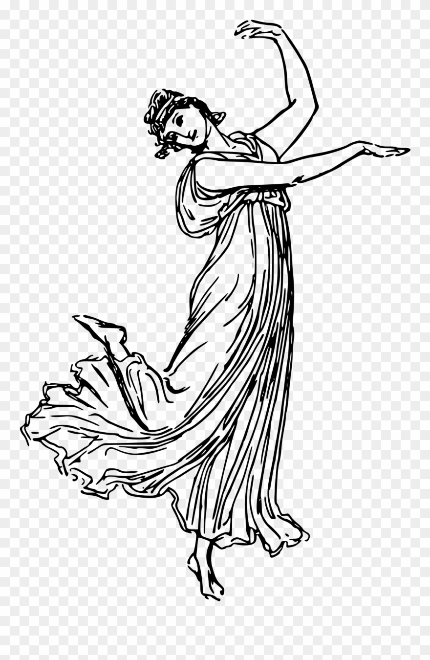 Big Image - Dancing Woman Line Art Clipart