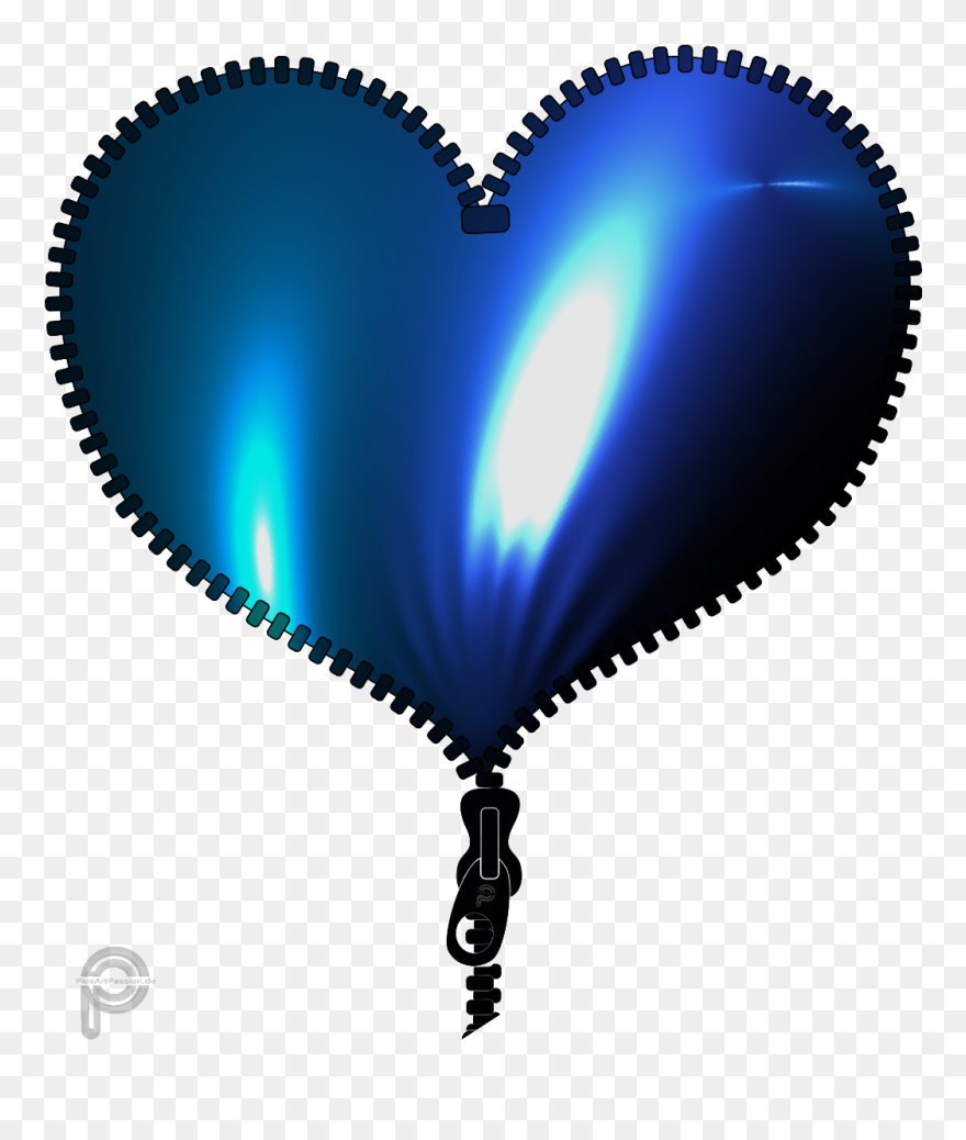 Zipperheart Blue Designelement Lighteffect Heart Zipper - Circular Saw Clipart