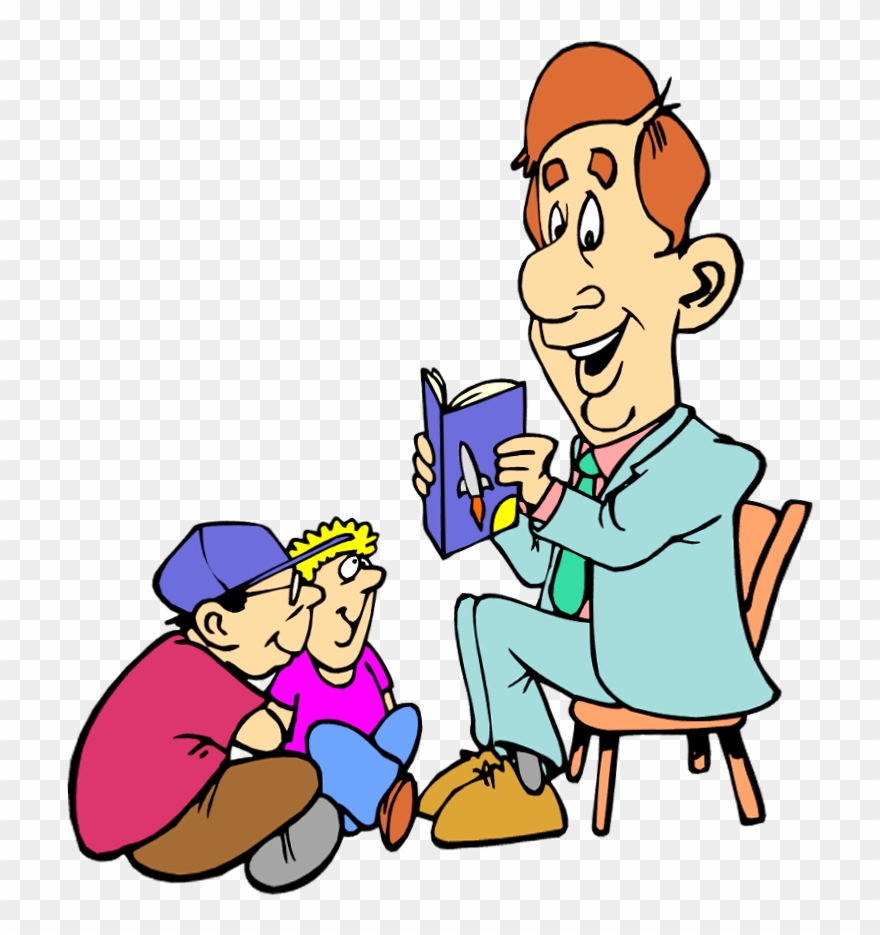 After-school Story Time - Teacher Reading To Students Clipart