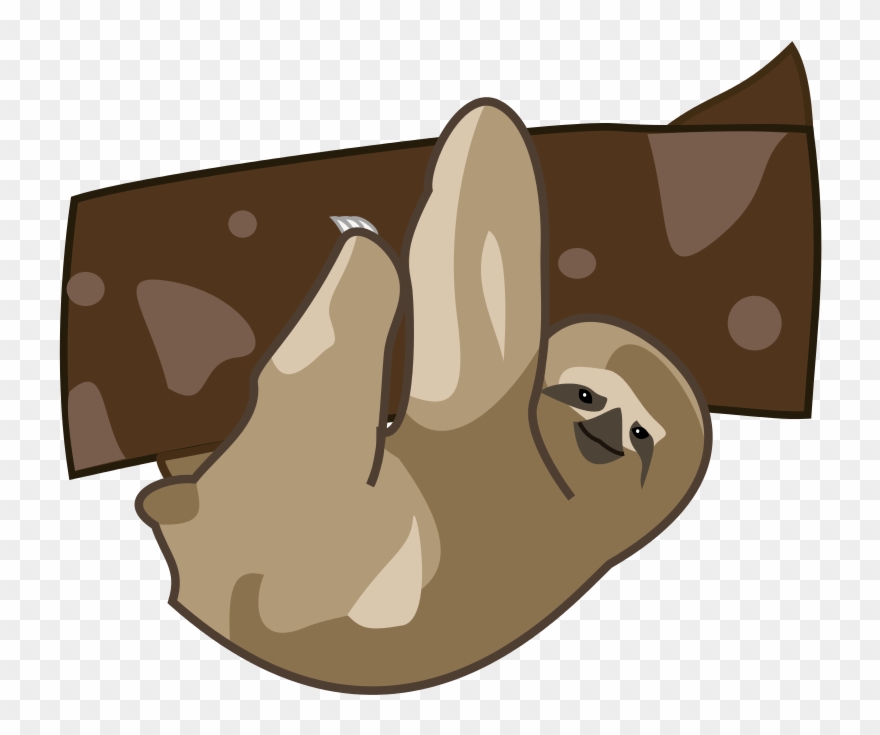 File - Sloth Cartoon - Svg - Cartoon Sloth On Tree Clipart