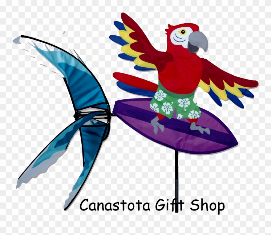 Premier Surfing Parrot Bird Spinner Clipart