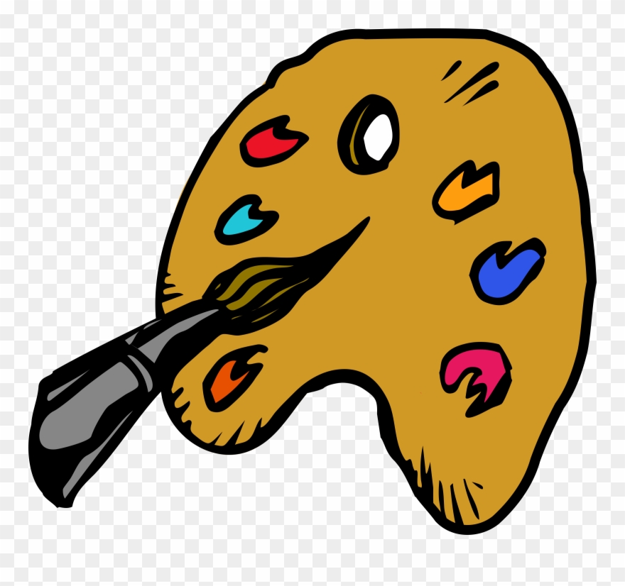 Paintbrush And Palette Clipart - Painting Clip Art - Png Download