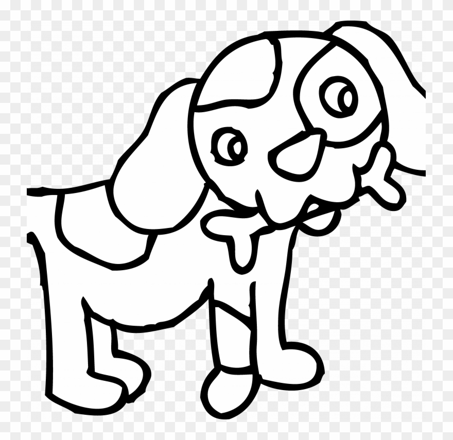 Small Size - Cartoon Dog To Color Clipart