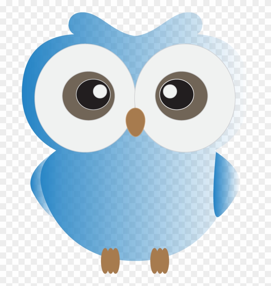 Cute Blue Owl Clipart - Clip Art - Png Download