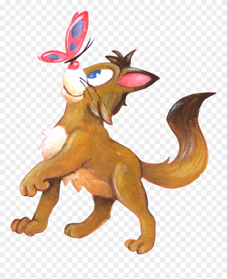 The Cat And The Butterfly - Cartoon Clipart