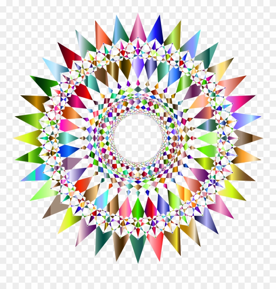 Prismatic Decorative Checkered Star 2 No Background - Portable Network Graphics Clipart