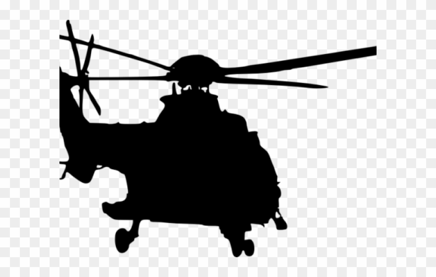 Helicopter Clipart Top View - Military Helicopter Helicopter Silhouette - Png Download