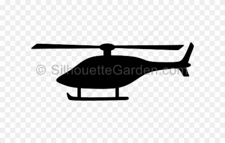 Helicopter Clipart Svg - Simple Helicopter Silhouette - Png Download