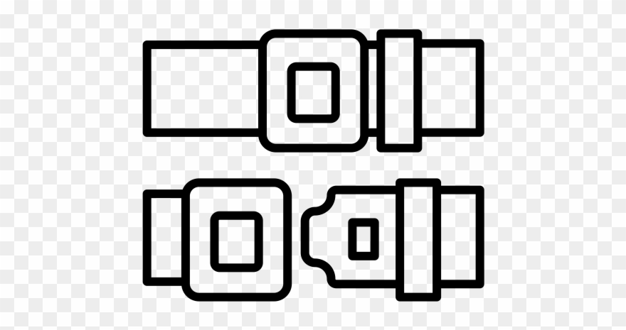 Seatbelt Rubber Stamp - Icon Clipart