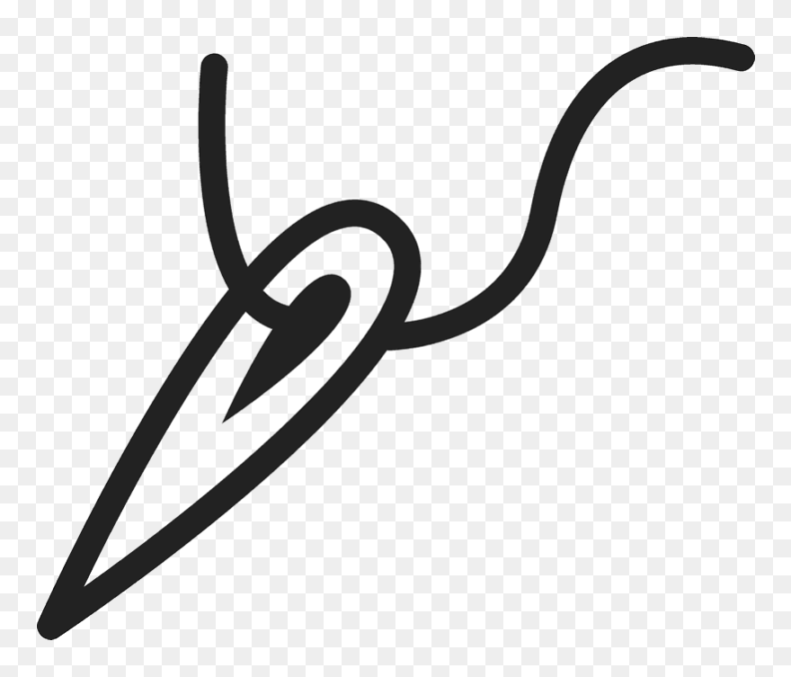 Needle & Thread Rubber Stamp Clipart