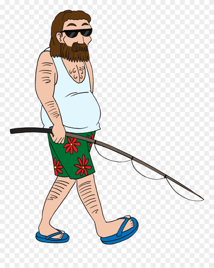Dude Let's Go Surf Fishing - Cartoon Clipart