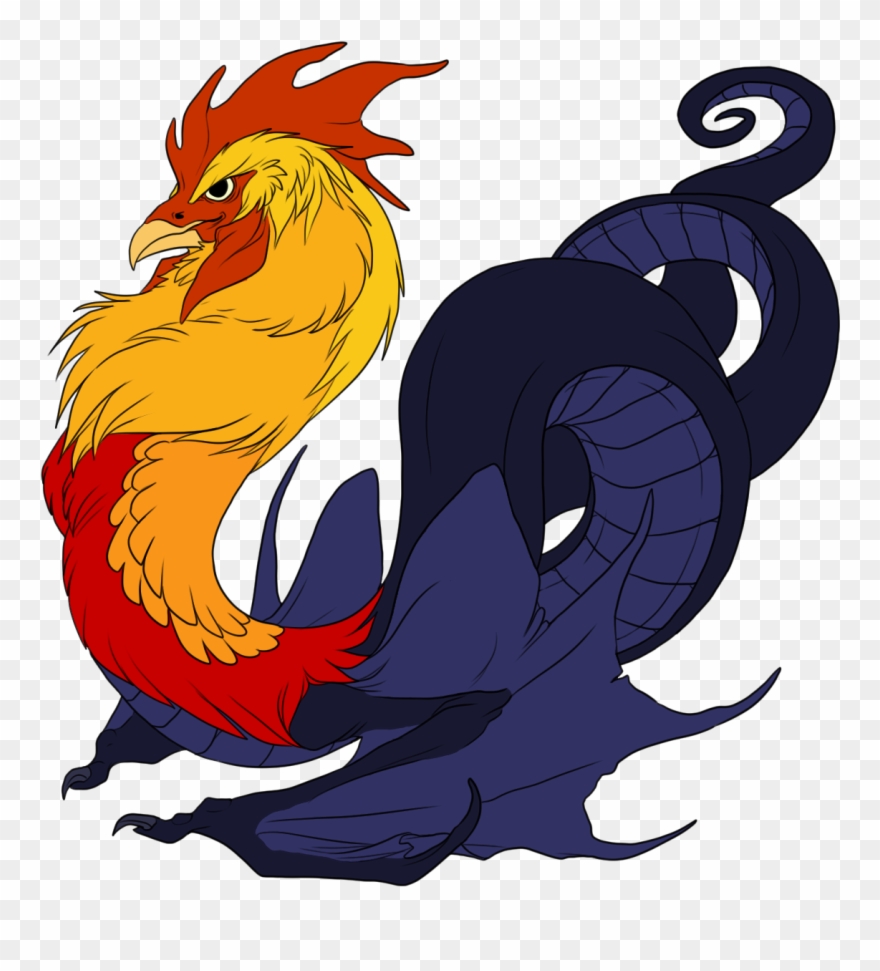 [flight Rising] Golden Cockatrice - Flaming Cockatrice Clipart