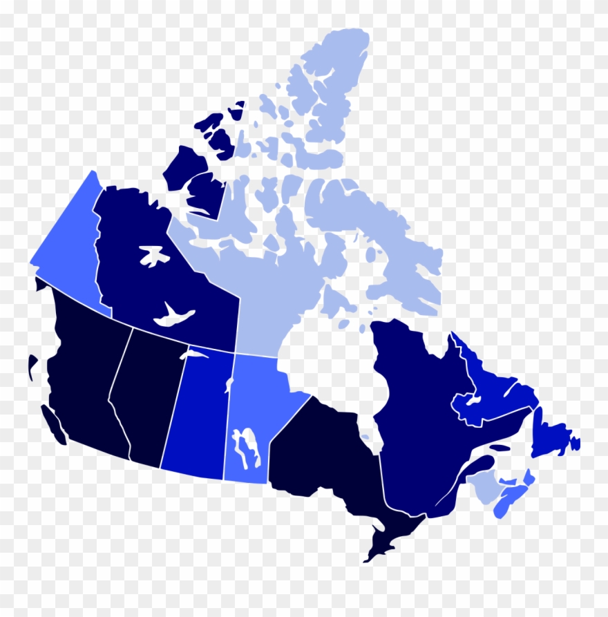 List Of Canadian Provinces And Territories By Human - Canada Map One Color Clipart