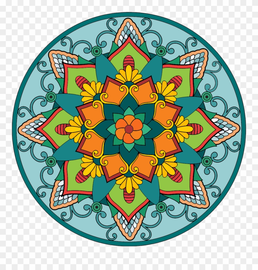 Mandala Coloring Pages - Mandala With Color Clipart