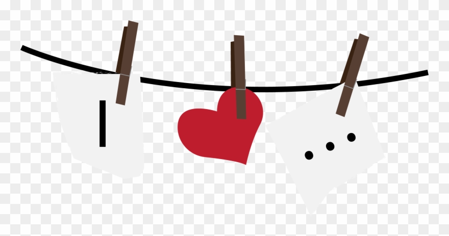 Heart On A Clothesline Clipart