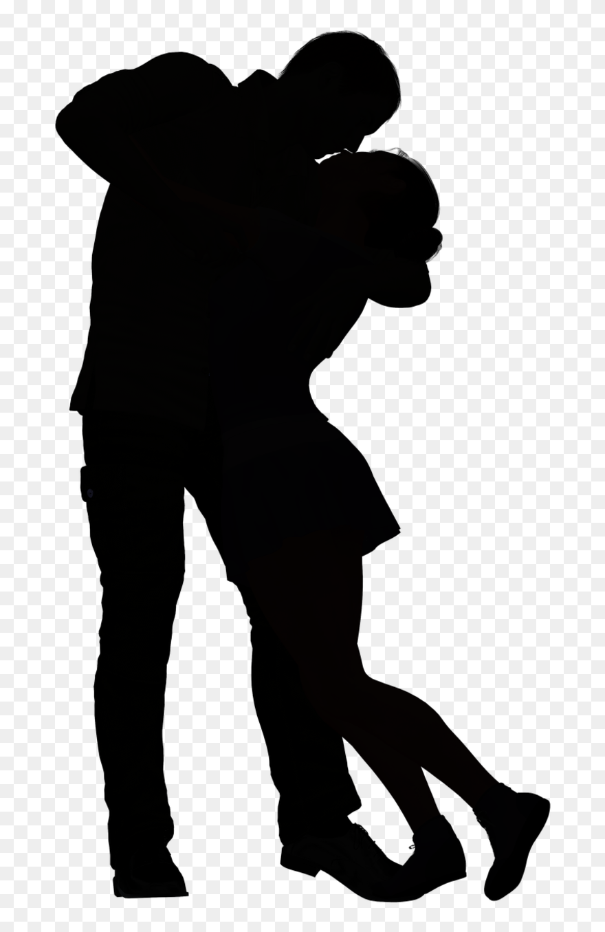 Black And White Shadow Couple Clipart