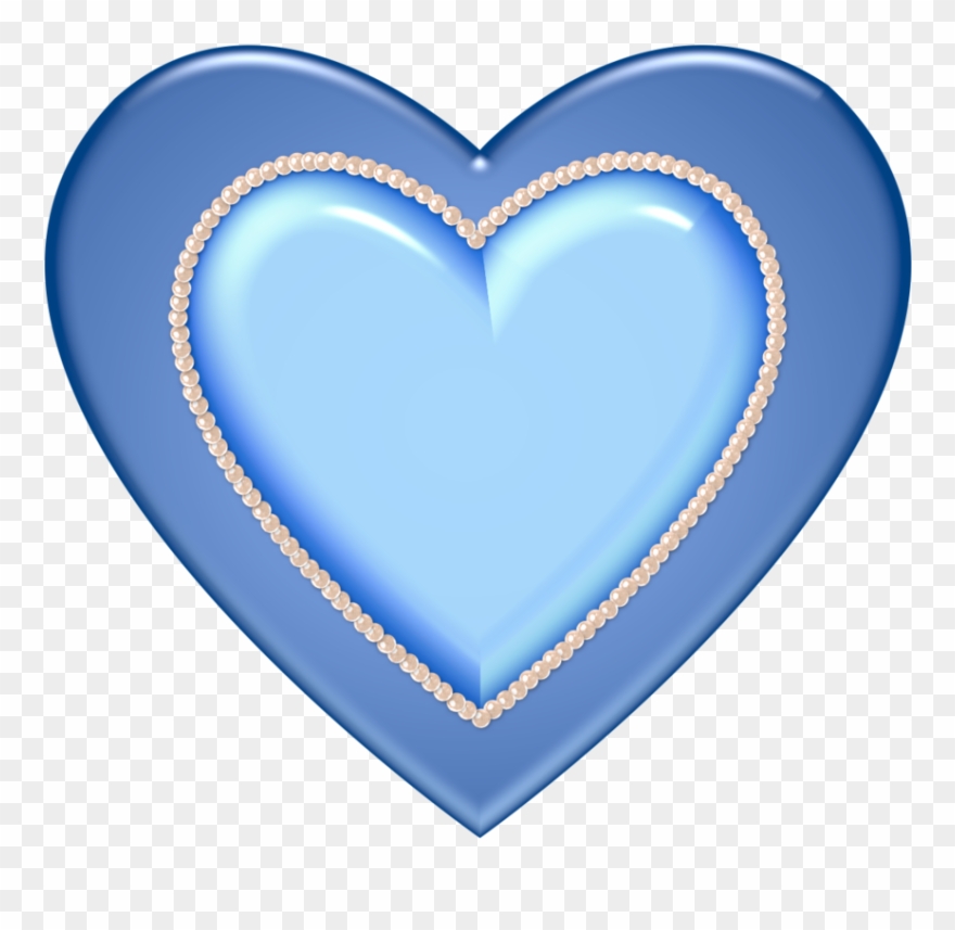 Blue Heart With Pearls By Lashonda - Heart Clipart
