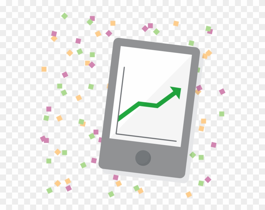 Ipad Displaying Line Graph With New Year's Confetti Clipart