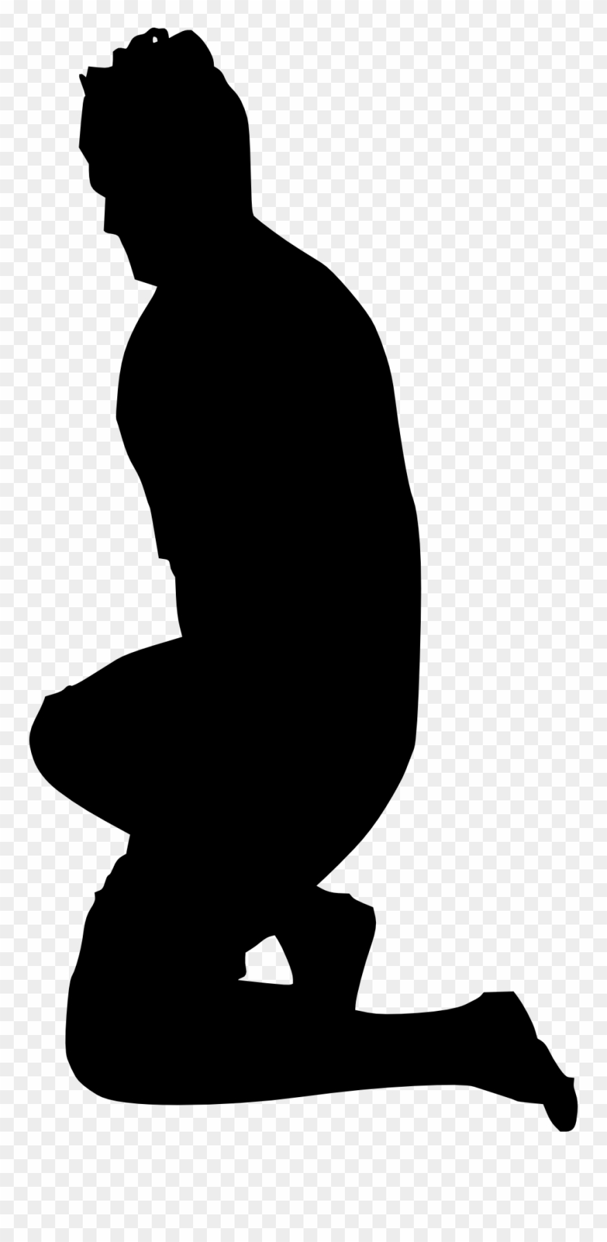 Person Kneeling Silhouette Png Clipart
