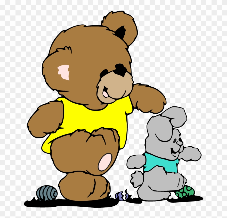 Bear And Bunny - Cartoon Clipart