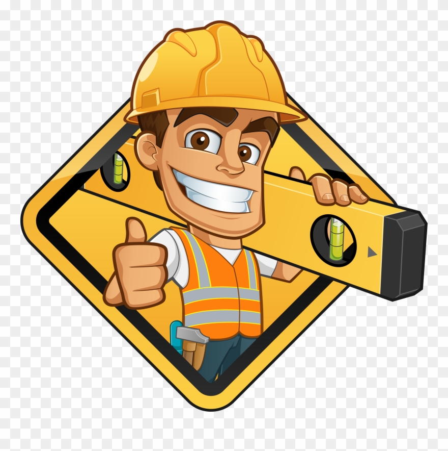 Gigantic Free Clipart Construction Worker Vector Graphics - Spirit Level Cartoon - Png Download