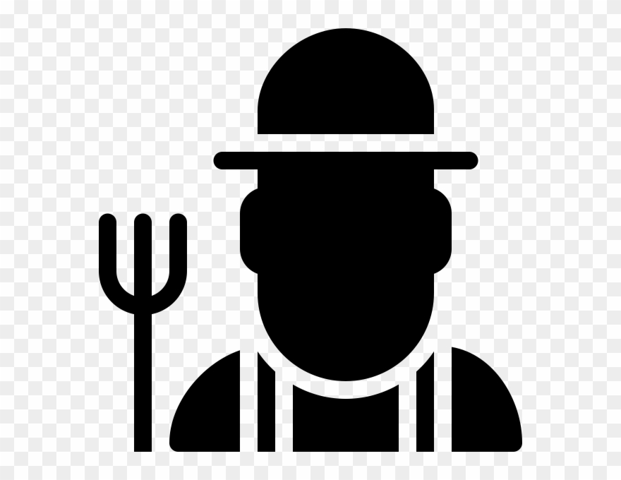 Farmer Rubber Stamp - Farmer Worker Outline Clipart