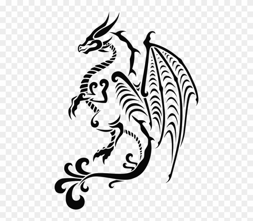 Vector Graphics - Dragon Tattoo Png File Clipart