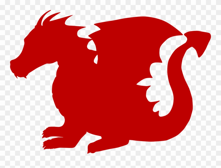 Dragon Clipart Red Dragon - Cute Dragon Silhouette - Png Download