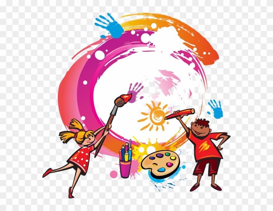 Paint Kids Vector Copyright Banner Freeuse Download - Blank Drawing Book Kids: 8.5 X 11, 120 Unlined Blank Clipart