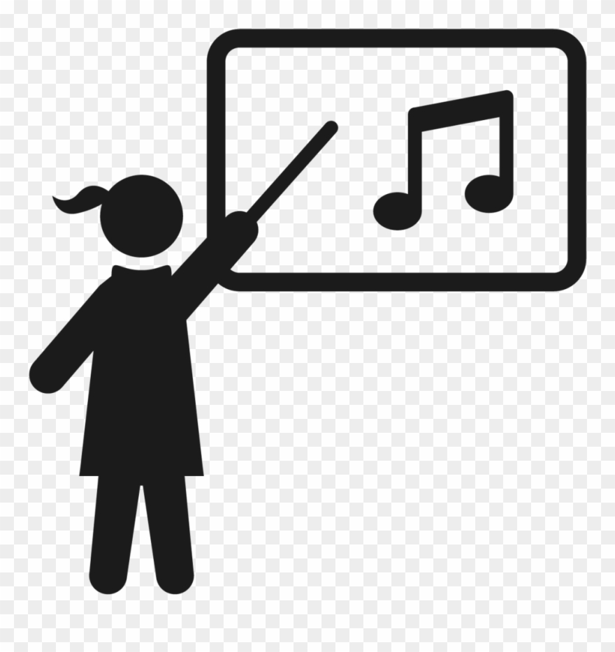 Transparent Teacher Music Clip Royalty Free Download - Music Teacher Clipart Black And White - Png Download