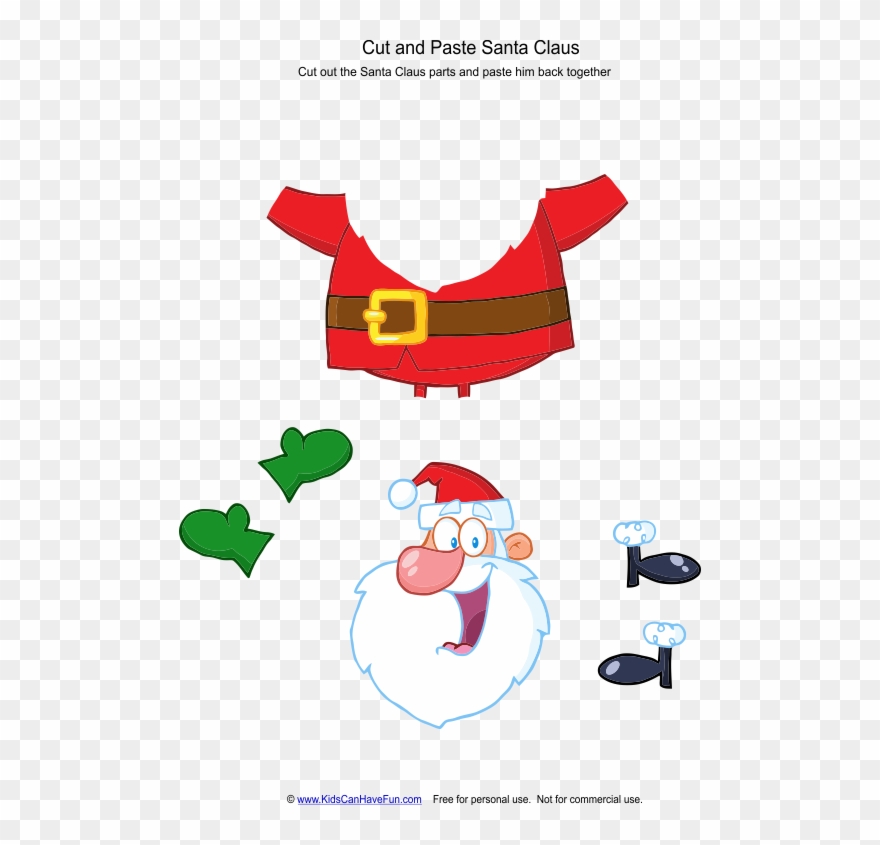 Cut And Paste Santa Claus Worksheet - Cut And Paste Santa Clipart