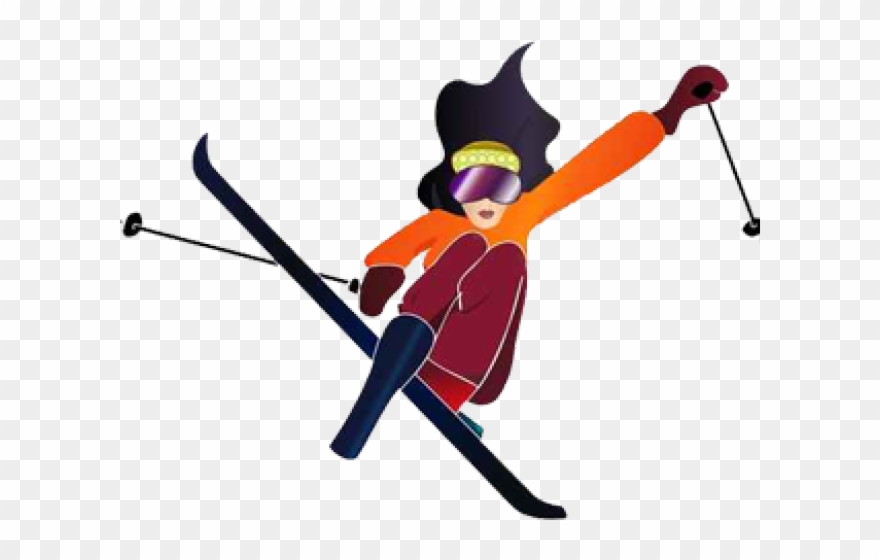 Skiing Clipart Transparent - Skier Flat Design Png