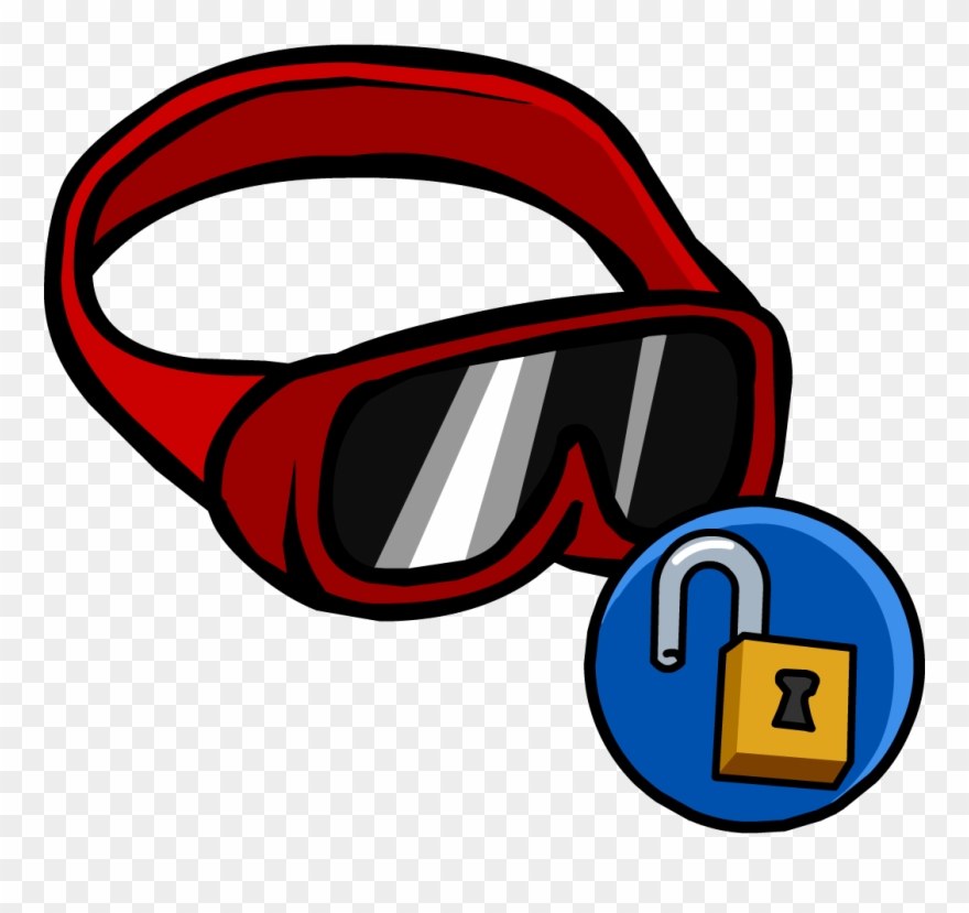 Red Ski Goggles - Club Penguin Red Glasses Clipart