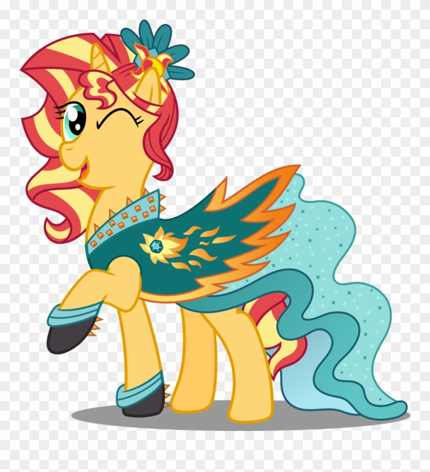Pony Crystal Gala - Sunset Shimmer Dress Pony Clipart