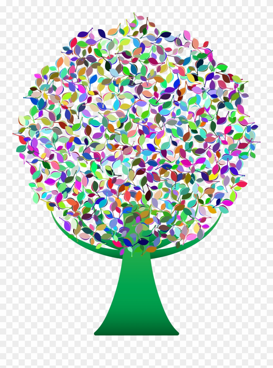 Clipart Prismatic Green Abstract Tree - Portable Network Graphics - Png Download