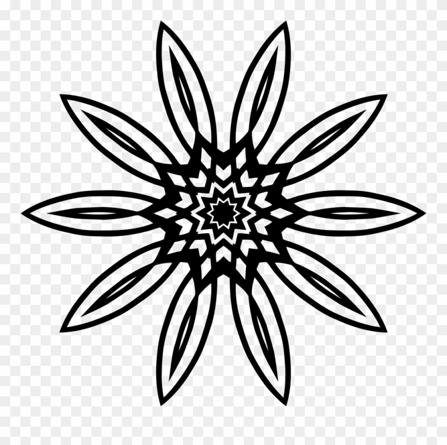 Abstract Flower - Blue Security Clipart