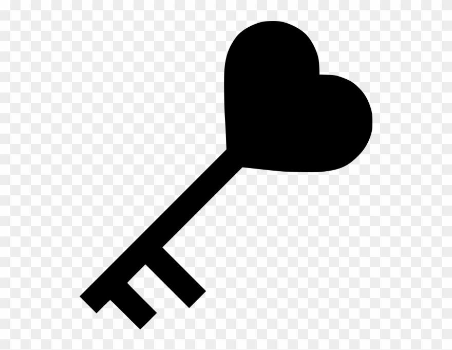 Heart Key Rubber Stamp - Rubber Stamping Clipart