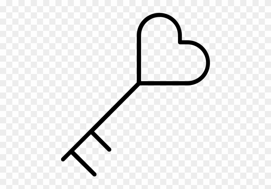 Heart Key Rubber Stamp - Quadrado Congruente Clipart