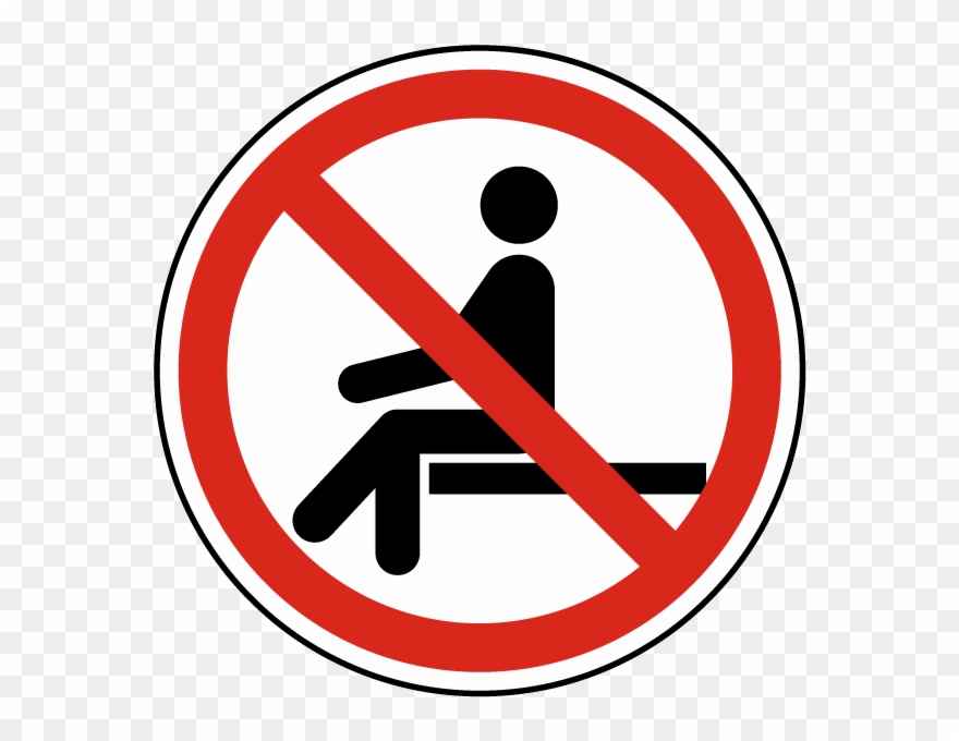 No Sitting Label - No Sitting Sign Clipart