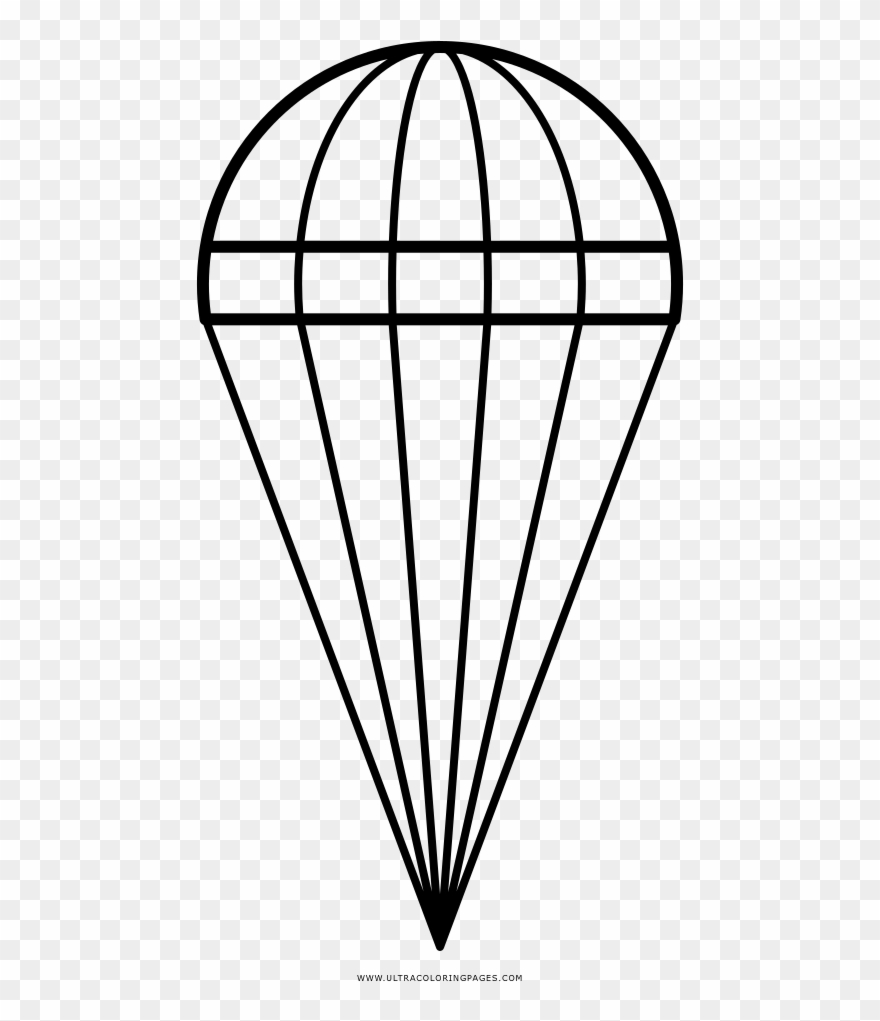 Parachute Coloring Page - Drawing Clipart