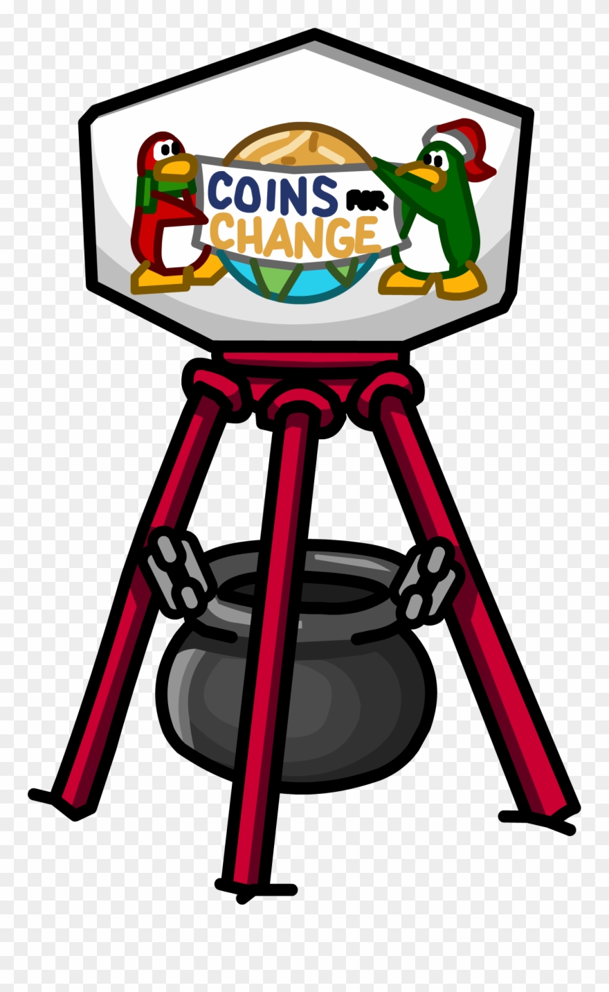 Coins For Change Donation Station - Club Penguin Change Penguin Clipart