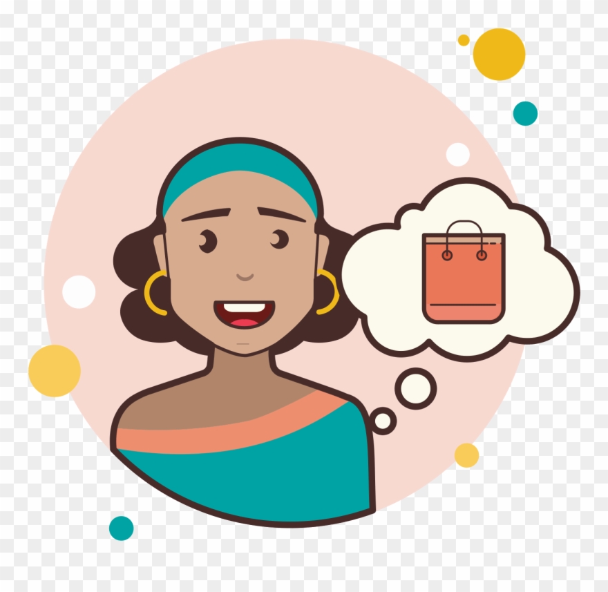 Girl With Shopping Bag Icon - Female Brown Thumb Up Cartoon Png Clipart