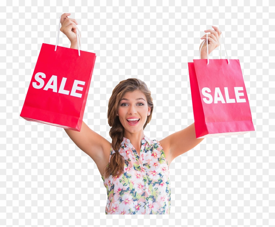 Women Transparent Shopping - Happy Shoppers Thumbs Up Clipart
